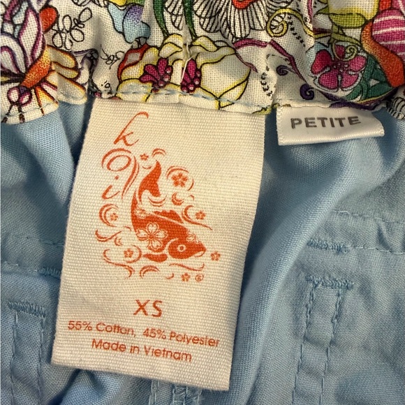 🩺 Koi Classics Lindsey Cargo Scrub Pants XS Petite Sky Blue Blue 7-Pocket - Picture 7 of 7